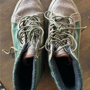 Vans Green and Brown High-Top Sneakers